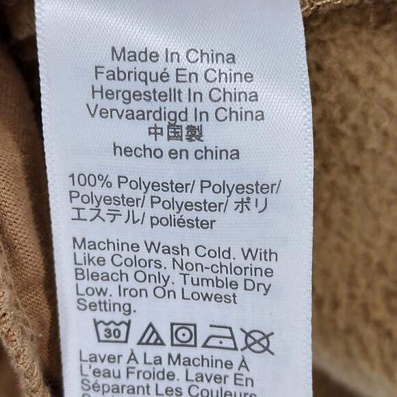 J. Crew Factory Brown Sherpa Half Button High Neck Pocket Sweater Size Medium - Picture 3 of 4